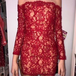 Red Lace Cocktail Dress